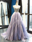 Spaghetti Strap V Neck Ombre Prom Dresses Rhinestones Wedding Dress AWD1339