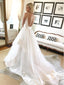 Spaghetti Strap V Neck Wedding Dresses Backless Layered Bridal Dress AWD1338