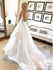 Spaghetti Strap V Neck Wedding Dresses Backless Layered Bridal Dress AWD1338-SheerGirl