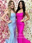 Spaghetti Straps Bateau Neckline Mermaid Long Prom Dress with Rhinestons ARD2705