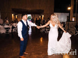 Spaghetti Straps Ivory Lace Wedding Gowns Chapel Train Mermaid Wedding Dresses AWD1629-SheerGirl