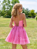 Spaghetti Straps Lace Appliqued Short Prom Dress Mini Homecoming Dress ARD2651-SheerGirl