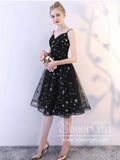 Spaghetti Straps Star Sequins Lace Short Prom Dress Mini Homecoming Dress ARD2749-SheerGirl