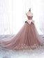 Spaghetti Straps Sweetheart Neckline Tulle Ball Gown with Corset Back Long Prom Dress ARD2644