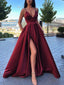 Spaghetti Straps V Neckline Shimmering Party Dress Crossed Lace Up Back Long Prom Dress ARD2560