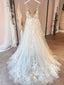Spaghetti Straps Vintage Lace Wedding Dress with Sweetheart Neckline AWD1820