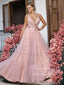 Sparkly Beaded Bodice Prom Dresses Backless Flowy Tulle A Line Prom Gown ARD2710