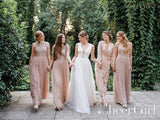 Sparkly Chiffon Rose Gold A Line Bridesmaid Dresses ARD2507-SheerGirl