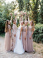 Sparkly Chiffon Rose Gold A Line Bridesmaid Dresses ARD2507