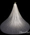 Sparkly Firework Printed Ivory Tulle Bridal Veils Cathedral Train ACC1041-SheerGirl