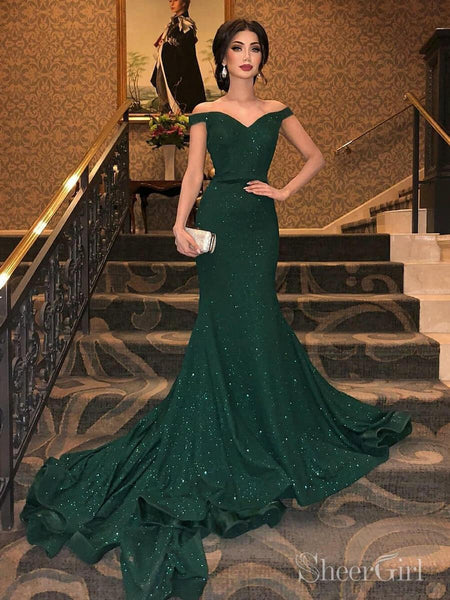 Sparkly Green Mermaid Prom Dresses Chapel Train Junior Dresses ARD2080 Sparkly Green Mermaid Prom Dresses Chapel Train Junior Dresses ARD2080