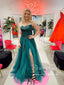 Sparkly Lace Prom Dresses Long Appliqued Formal Maxi Dress with High Slit ARD2701