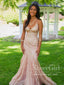 Sparkly Lace V Neck Mermaid Prom Dress Formal Dress Backless Party Dress ARD2769