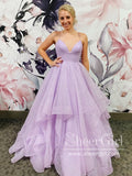 Sparkly Tulle Ball Gown Tiered Long Prom Dress in Floor Length ARD2806-SheerGirl