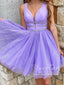 Sparkly Tulle Short Graduation Dress Backless Homecoming Dresses ARD2823