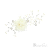 Spray Crystal Berry Bridal Comb with 3D Organza Flower ACC1107-SheerGirl