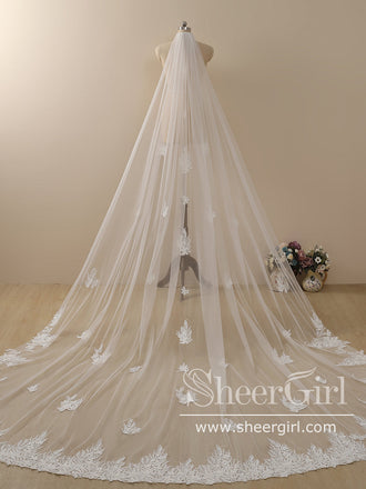 Starfish Lace Cathedral Veil Bridal Veil Wedding Veil ACC1186-SheerGirl