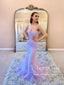 Strapless Appliqued Mermaid Sparkly Long Prom Dress ARD2733