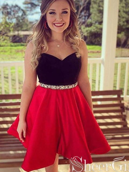 Strapless Beaded Homecoming Dresses Modest Short Quinceanera Dress ARD2379