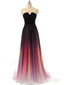 Strapless Black Ombre Prom Dresses A Line Celebrity Formal Evening Ball Gowns APD1648