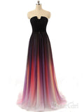 Strapless Black Ombre Prom Dresses A Line Celebrity Formal Evening Ball Gowns APD1648-SheerGirl
