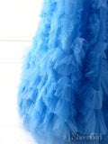 Strapless Blue Junior Prom Dresses Ruffled Skirt Cheap Sweet 16 Dress ARD2089-SheerGirl