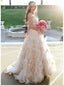 Strapless Champagne Ball Gown Wedding Dresses Vintage Bridal Gown With Sash AWD1230