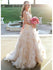 Strapless Champagne Ball Gown Wedding Dresses Vintage Bridal Gown With Sash AWD1230-SheerGirl