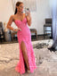 Strapless Hot Pink Mermaid Prom Dresses Corset Back Pageant Formal Dress ARD2899