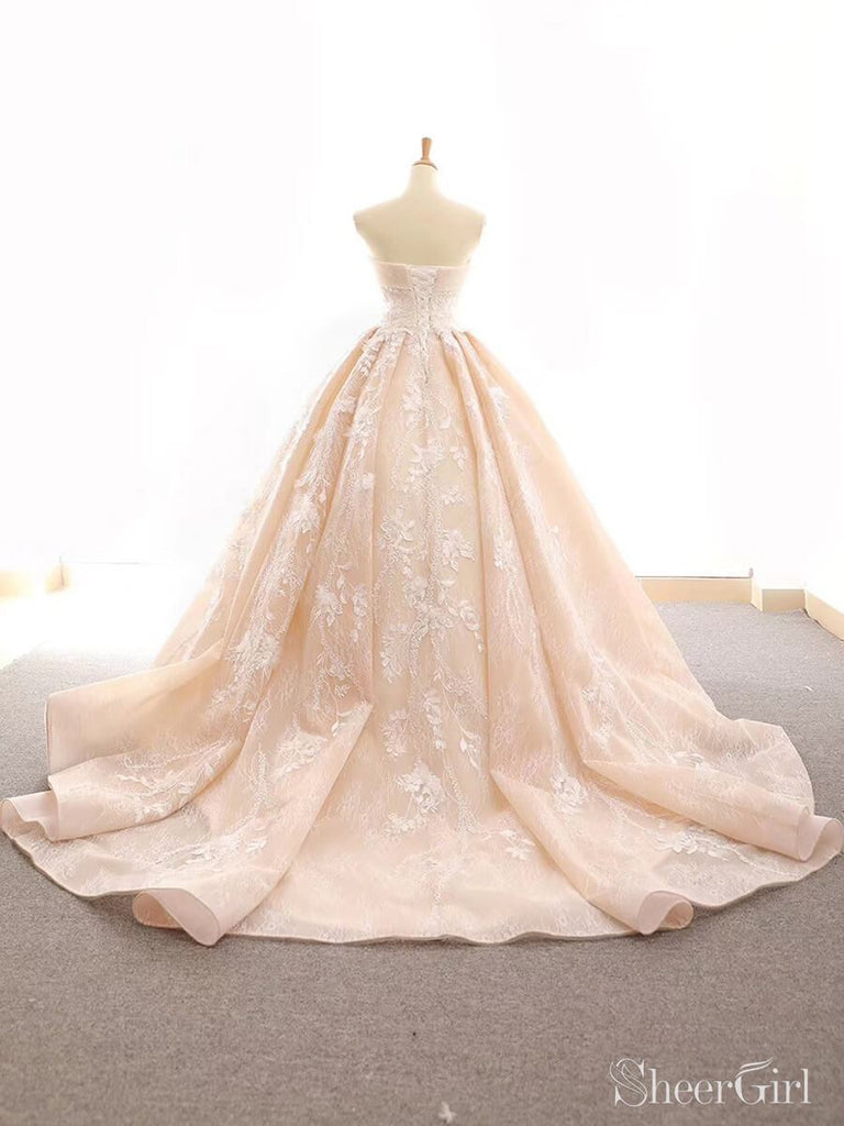 Strapless Lace Ball Gown Prom Dresses For Teens Sweet 16 Quinceanera Dress ARD2246-SheerGirl