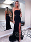 Strapless Lace Mermaid Prom Dress with High Slit Corset Back Prom Gown ARD2737