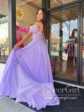 Strapless Lilac Tulle Long Evening Dress A-Line Floor Length Prom Dress ARD2915-SheerGirl