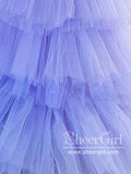 Strapless Ruffle Tulle High Low Ball Gown Tiered Simple Prom Dress ARD2596-SheerGirl