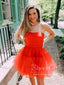 Strapless Ruffle Tulle Tiered Simple Prom Dress Homecoming Dress ARD2619