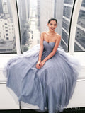 Strapless Sparkle Grey Long Prom Dresses Sweetheart Neck Ball Gown ARD2052-SheerGirl