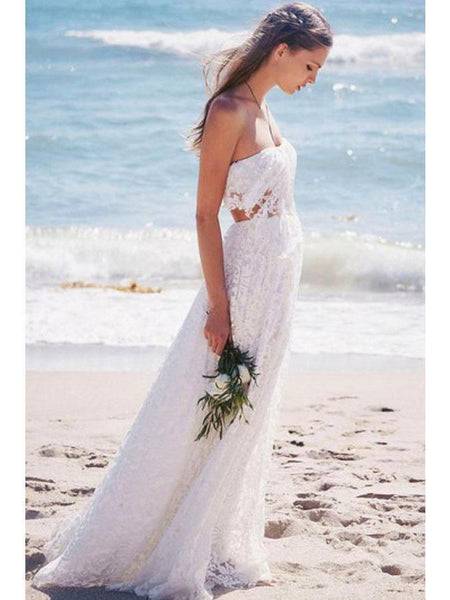 Strapless Summer Beach Wedding Dresses Boho Ivory Lace Wedding Dresses AWD1048 Strapless Summer Beach Wedding Dresses Boho Ivory Lace Wedding Dresses AWD1048