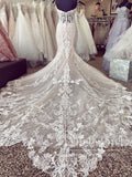 Strapless Sweetheart Beaded Lace Mermaid Bridal Gown with Court Train AWD1721-SheerGirl