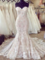 Strapless Sweetheart Beaded Lace Mermaid Bridal Gown with Court Train AWD1721
