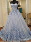 Strapless Sweetheart Neck 3D lace appliqued Quinceanera Dresses,apd2518