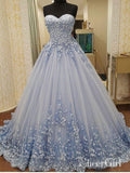 Strapless Sweetheart Neck 3D lace appliqued Quinceanera Dresses,apd2518-SheerGirl