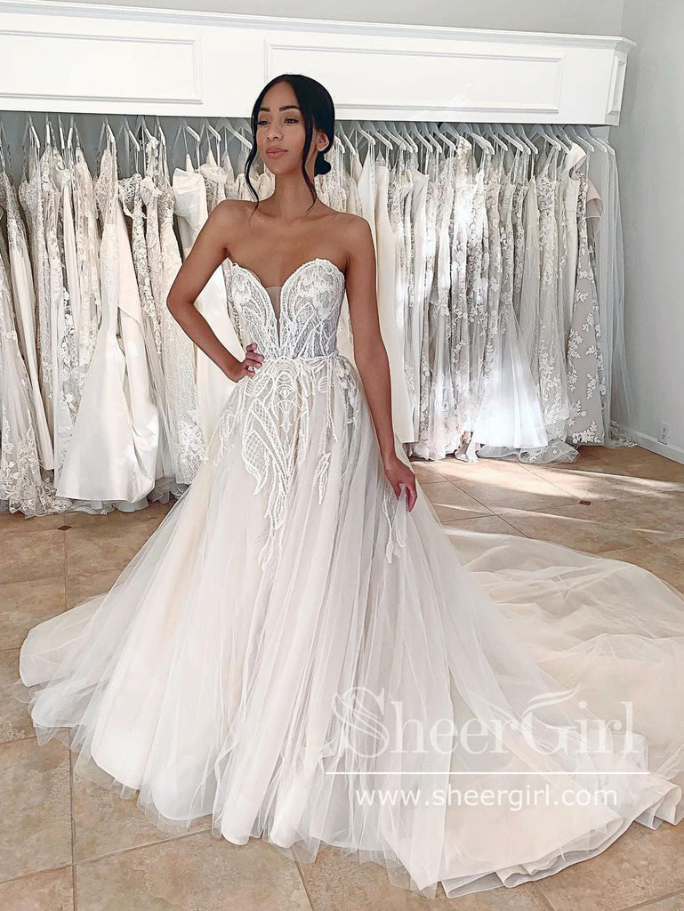 Wedding Dresses Ball Gown Sweetheart Neckline Lace