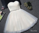 Strapless Sweetheart Neck Homecoming Dress Blush Pink Tulle Short Prom Dresses apd2485-SheerGirl