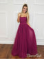Strapless Tulle Purple Prom Dresses Simple Prom Dresses Maxi Military Ball Gowns APD3458