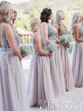Stunning V-neck Bridesmaid Dress Long Backless Formal Dresses ARD2375-SheerGirl