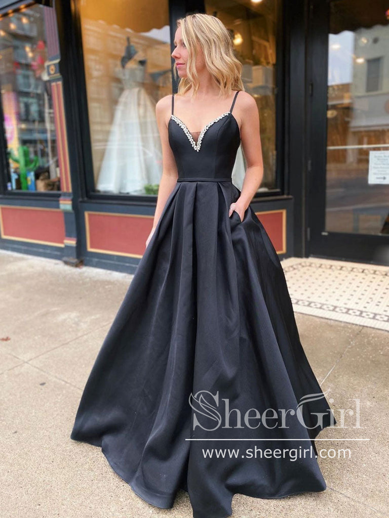 Sweetheart Beaded Neckline Satin Ball Gown Prom Dress Party Dress ARD2756-SheerGirl