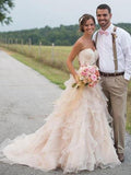 Sweetheart Blush Pink Wedding Dress Strapless Rustic Wedding Dress apd1797-SheerGirl