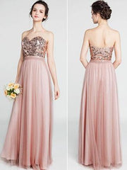 Sweetheart Dusty Rose Bridesmaid Dresses Rose Gold Sequin Bridesmaid Dresses ARD1188