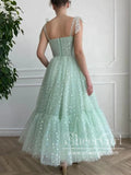 Sweetheart Lace Mint Green Tea Length Prom Dress Homecoming Dress with Pockets ARD2771-SheerGirl