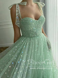 Sweetheart Lace Mint Green Tea Length Prom Dress Homecoming Dress with Pockets ARD2771-SheerGirl