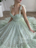 Sweetheart Lace Mint Green Tea Length Prom Dress Homecoming Dress with Pockets ARD2771-SheerGirl